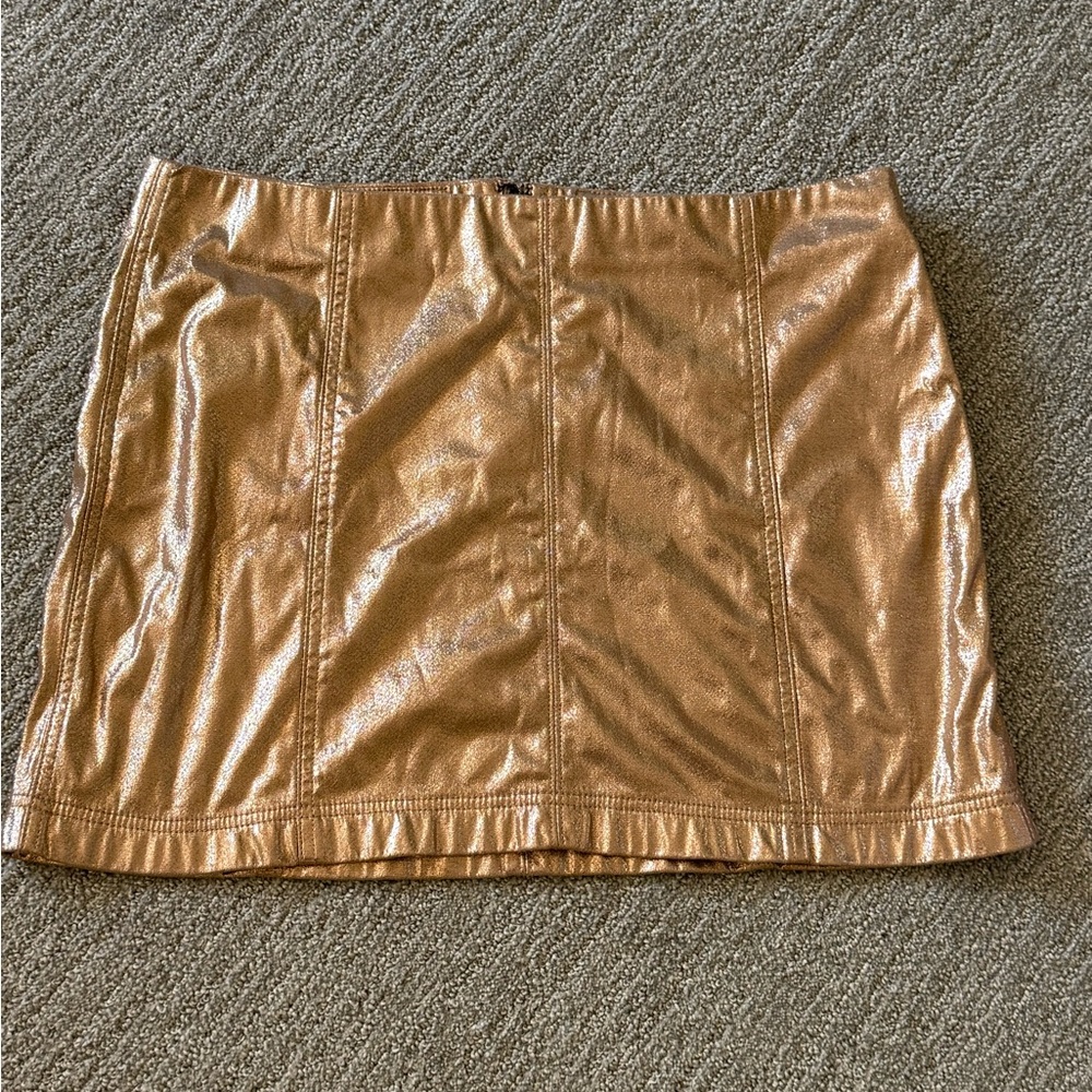 Wild Fable Shimmering Gold Mini Skirt